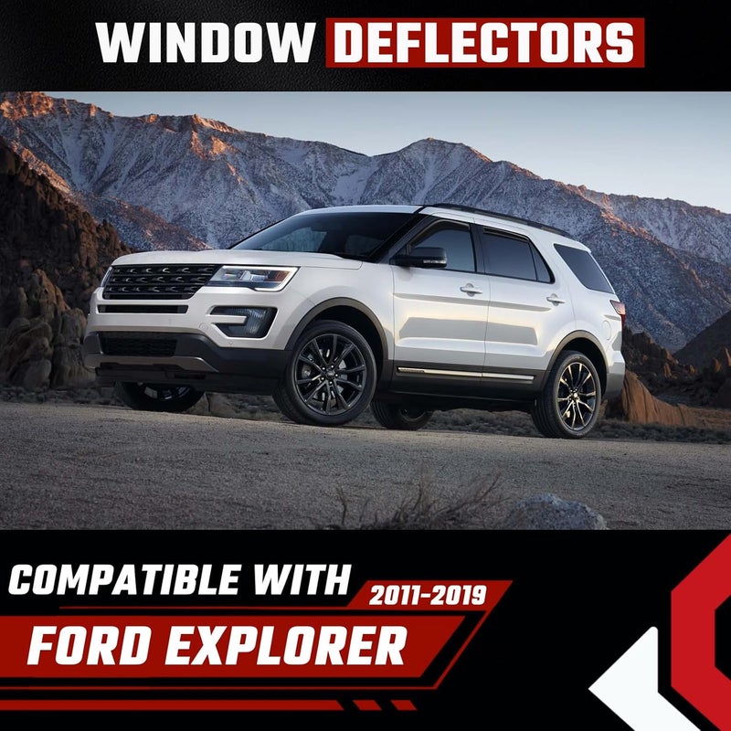 ISINLASSO in-Channel Rain Guards Fit for Ford Explorer 2011-2019 Black Extra Durable Shatterproof Side Window Deflectors, Vent Window Visors, Wind Deflectors - 4 PCS - Image 2